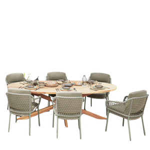 4 Seasons Outdoor Jura 6 Seat Elipse Teak Dining Set