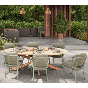 4 Seasons Outdoor Jura 6 Seat Elipse Teak Dining Set