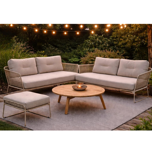 4 Seasons Outdoor Albano 4 Seat Bench Set with Zucca Table