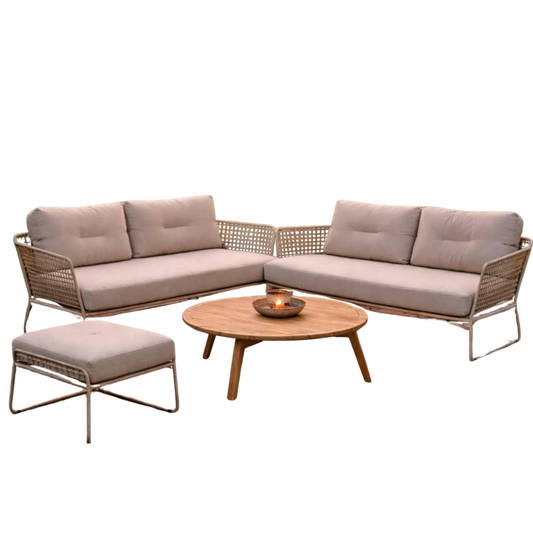 4 Seasons Outdoor Albano 4 Seat Bench Set with Zucca Table