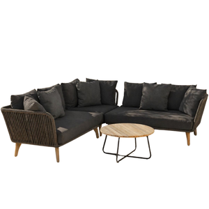 4 Seasons Outdoor Santander Rope Corner Sofa Set with Axel Table