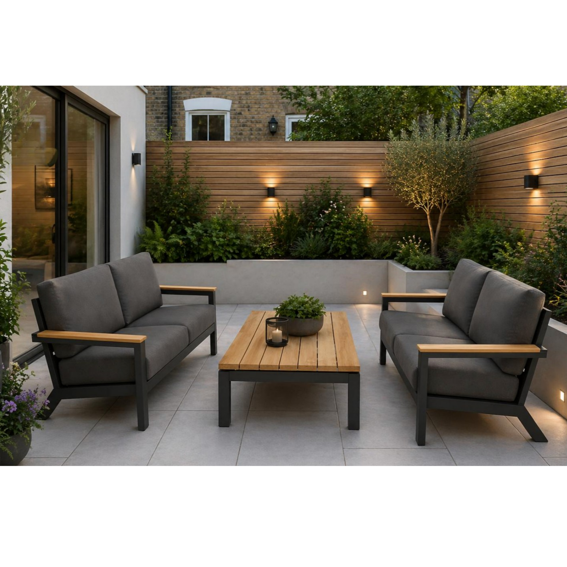4 Seasons Outdoor Capitol Lounge Set with Teak Coffee Table