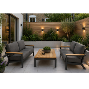 4 Seasons Outdoor Capitol Lounge Set with Teak Coffee Table
