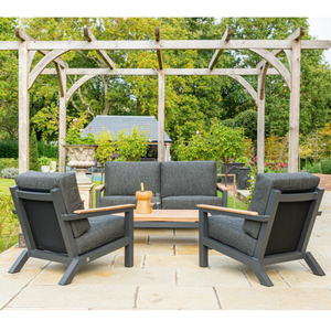 4 Seasons Outdoor Capitol Lounge Set with Recliner & Armchair