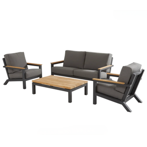 4 Seasons Outdoor Capitol Lounge Set with Recliner & Armchair
