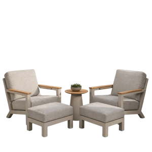 4 Seasons Outdoor Capitol Recliner Set with Footstools & Table
