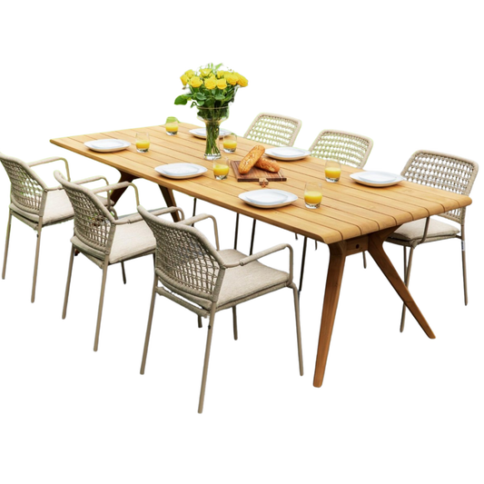 4 Seasons Outdoor Barista 6 Seat Dining Set with Bel Air Table