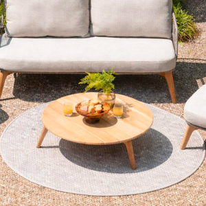 4 Seasons Outdoor Round Rug 200cm in Grey for Terraces